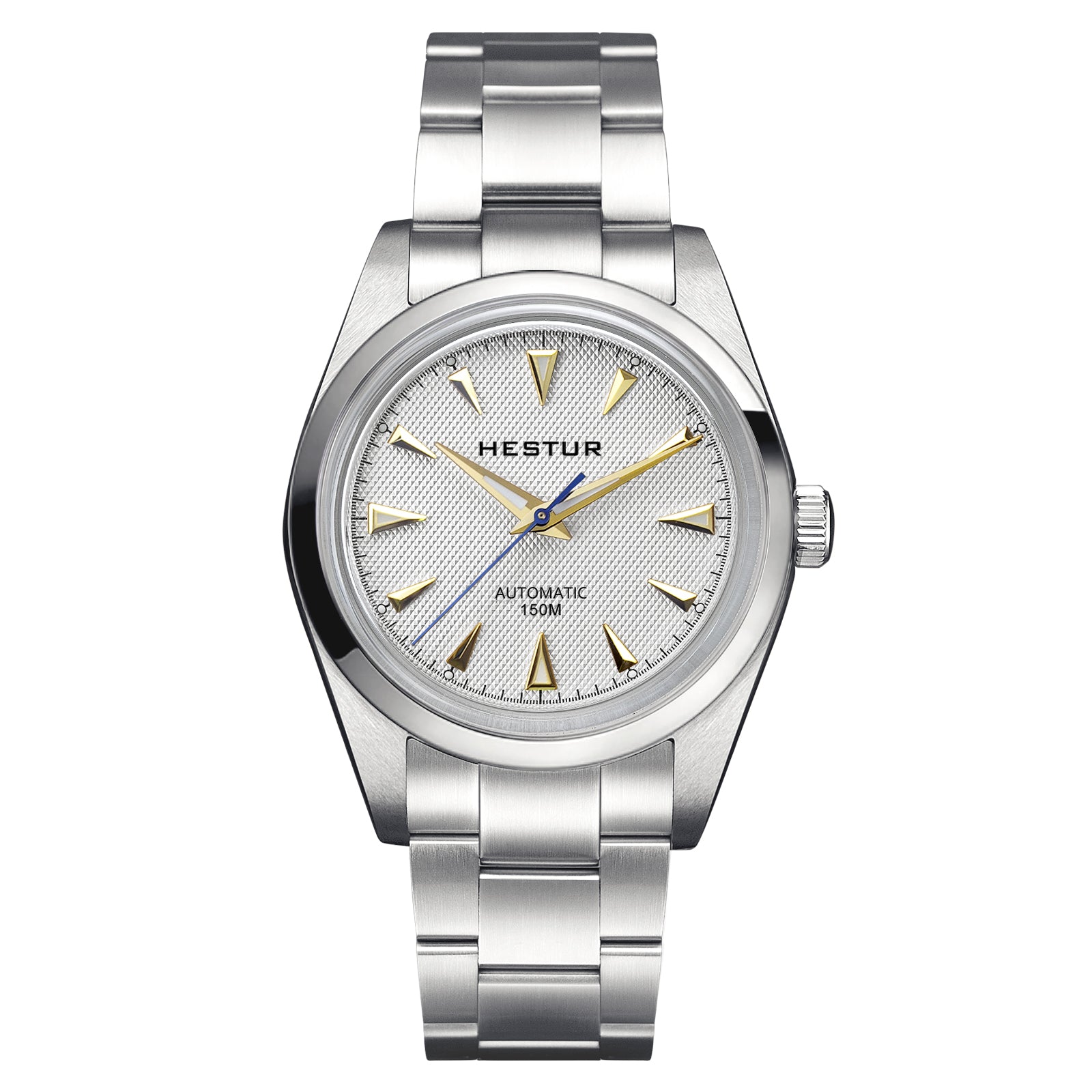 Domed Sapphire Crystal Automatic Mechanical Watches Miyota 9015, 36mm, BGW-9 Super Luminous, 150bar, Vintage Men‘s Watch, 316L Solid Stainless Steel Bracelet