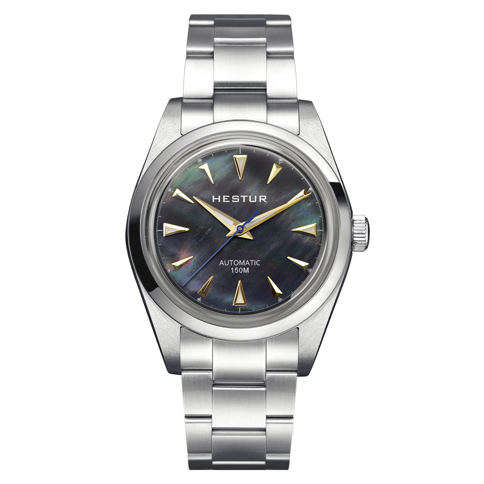 Domed Sapphire Crystal Automatic Mechanical Watches Miyota 9015, 36mm, BGW-9 Super Luminous, 150bar, Vintage Men‘s Watch, 316L Solid Stainless Steel Bracelet